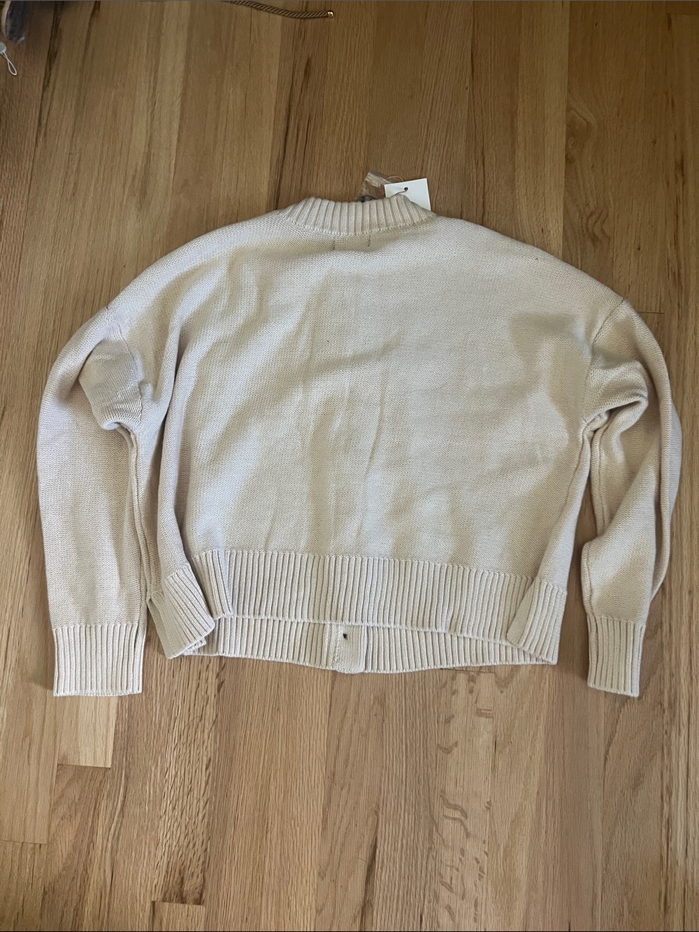 Quince Cream Button-Front Knit Organic Cotton Cardigan - Picture 8 of 8
